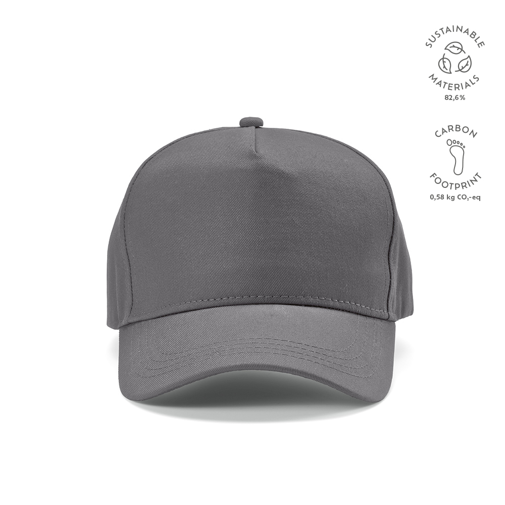 Hendrix Kappe recy.Baumwolle 280 g/m². Metall-Schnallenverschluss - Grau