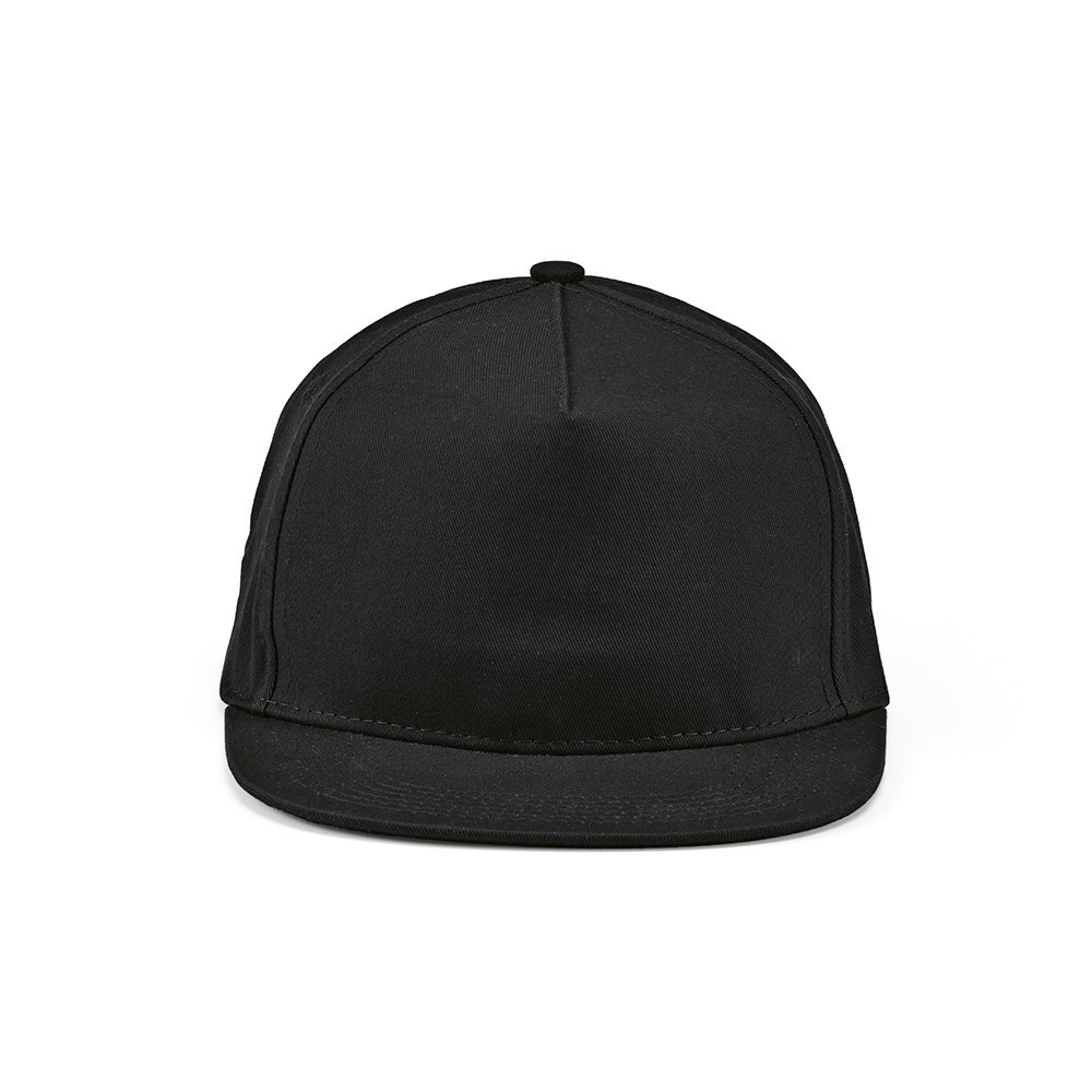 Cornell Kappe recy. Baumwolle 280 g/m². Druckknopfverschluss - Schwarz