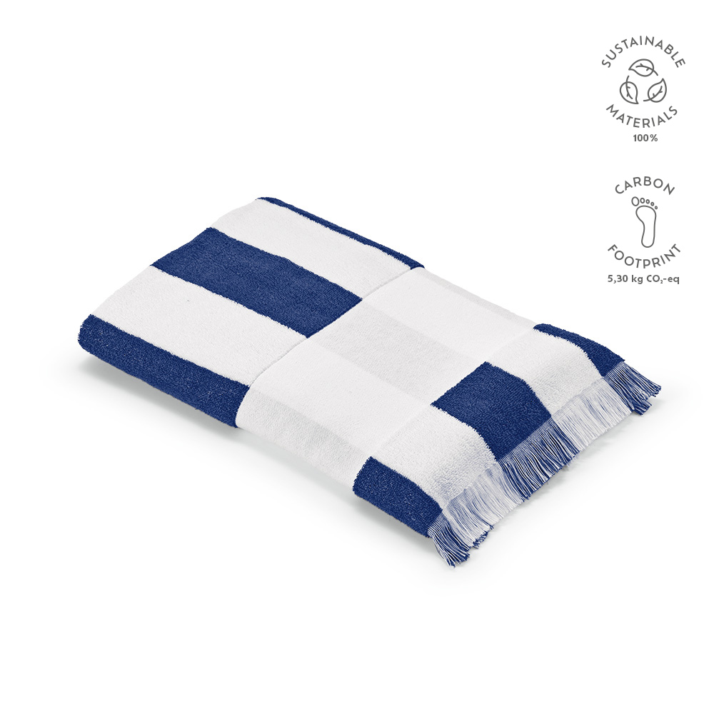 Amadeo Badetuch aus recy.Baumwolle mit 450 g/m². Hergestellt in Portugal - blau