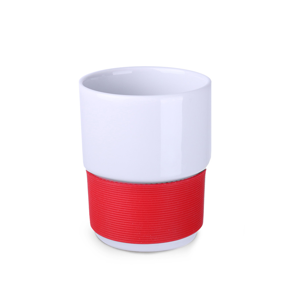 Becher Freddo Plus 330ml weiß/rot