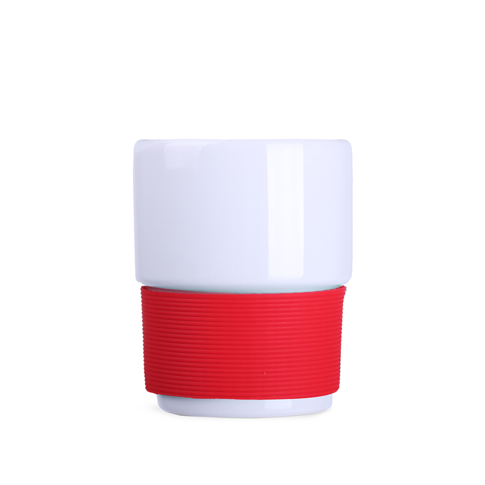 Becher Freddo Plus 330ml weiß/rot