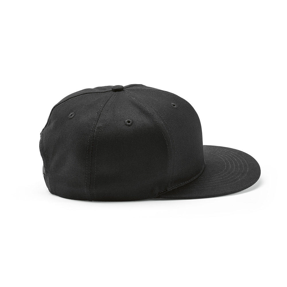 Cornell Kappe recy. Baumwolle 280 g/m². Druckknopfverschluss - Schwarz
