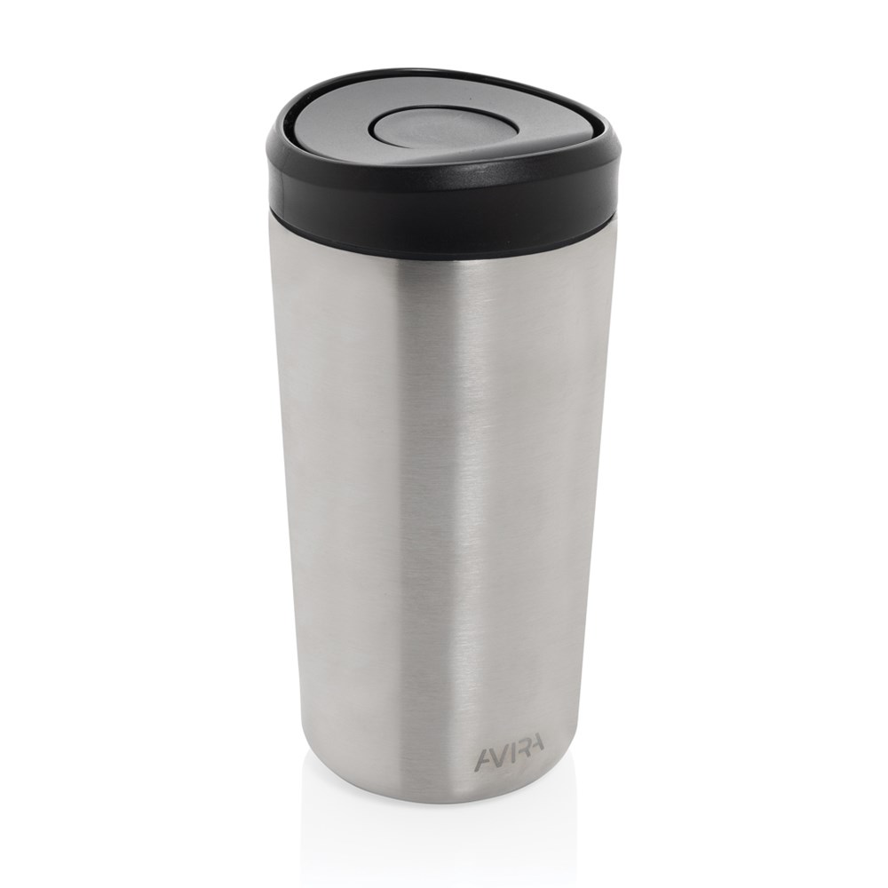Avira Alix Klickbecher aus RCS rec. Stahl 400ml - silber (± PMS 428)