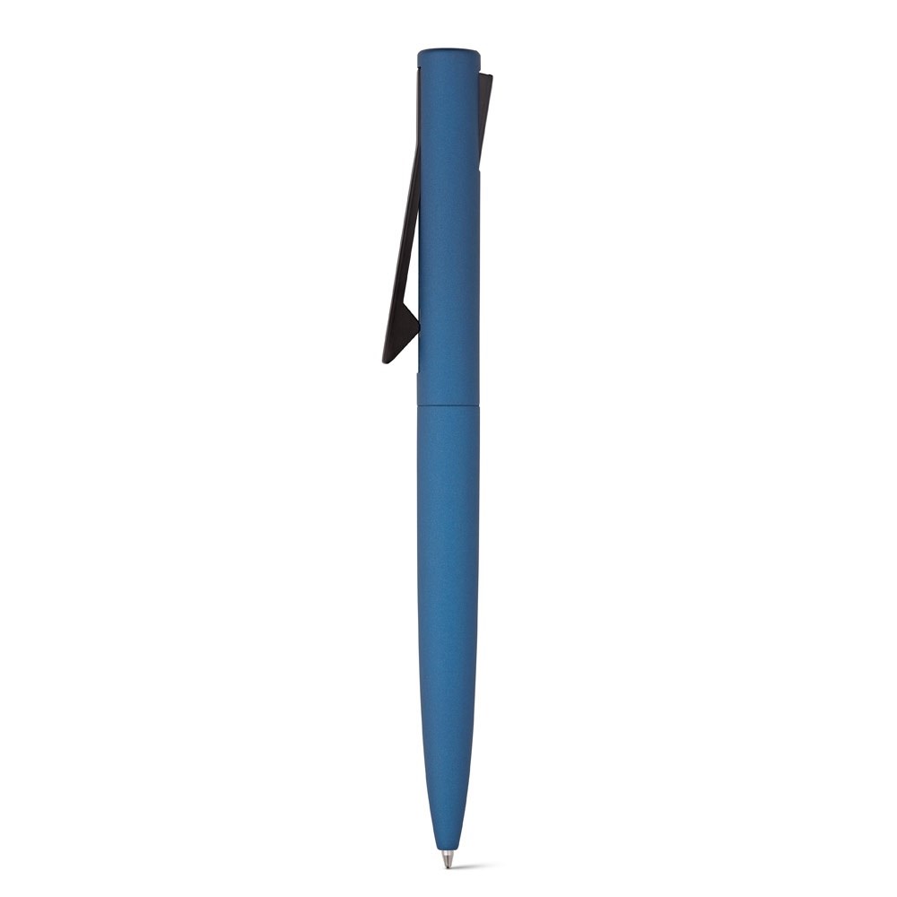 CONVEX. Recyceltes Aluminium (100% rAL) - und Recyceltes ABS-Kugelschreiber mit Clip - Blau