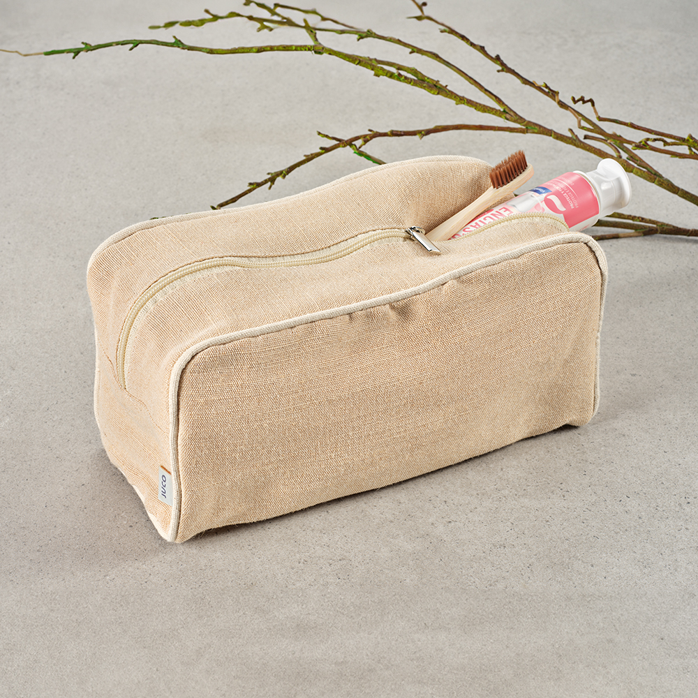 Rio Kulturtasche aus 260gsm Jute mit Reißverschluss - Natur