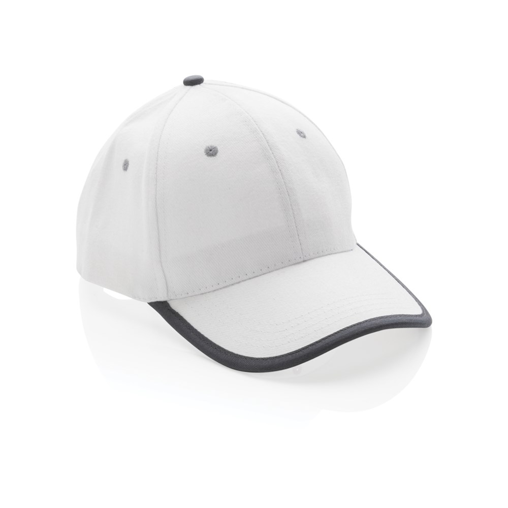 Impact AWARE™ 280gr Brushed rCotton 6 Panel Kontrast-Cap - weiß (± PMS White)