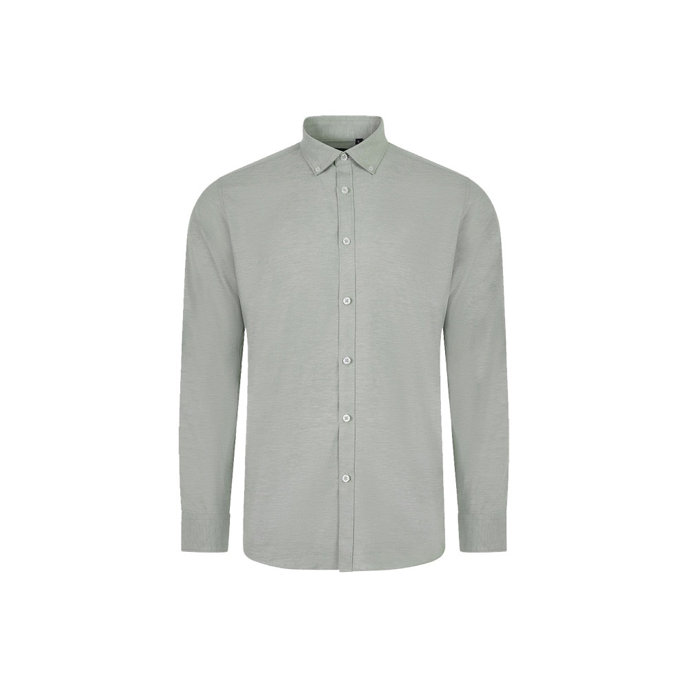 VL PRITHVI MAN. Hemd Oxford (180 g/m²) für Herren, aus Baumwolle (50 %), Polyester (45 %) und Elasthan (5 %) - Grün