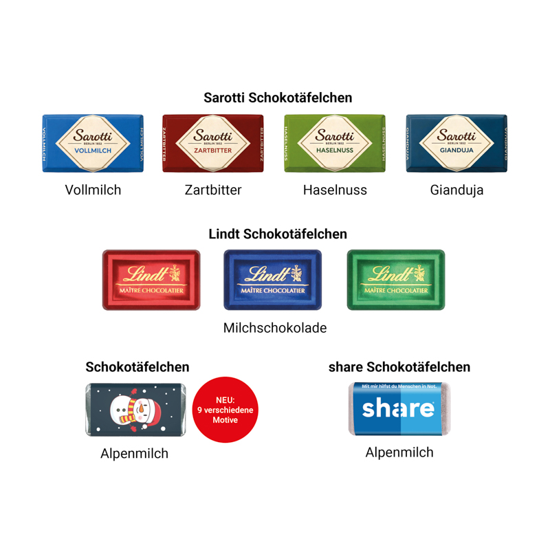 Täfelchen Adventskalender Haus, Alpenmilch-Schokotäfelchen